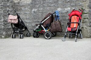 Wickeltasche am Kinderwagen